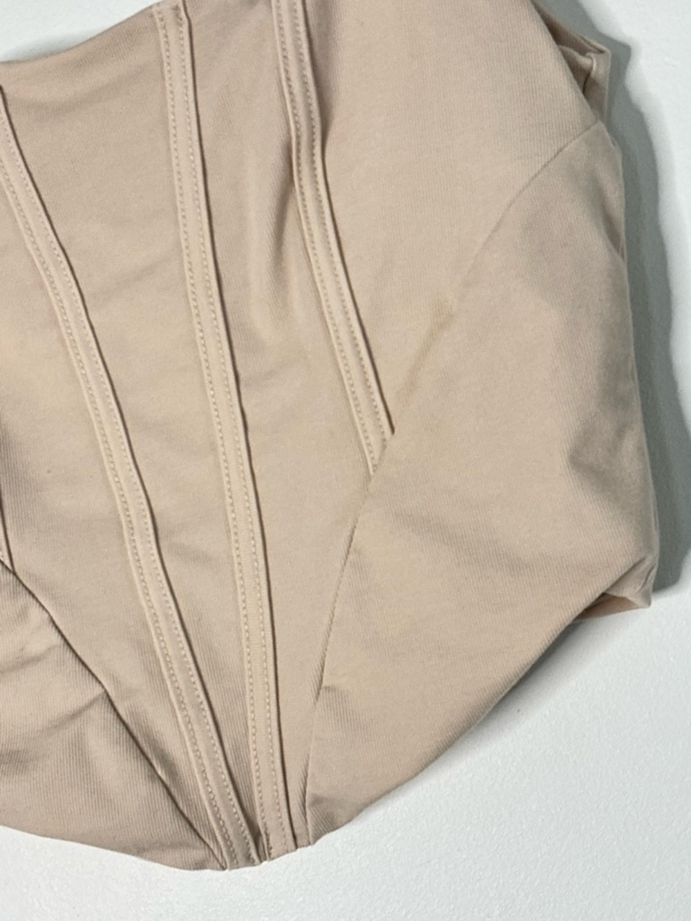 OGL Beige Corset-Style Crop Top - Picture 7 of 14